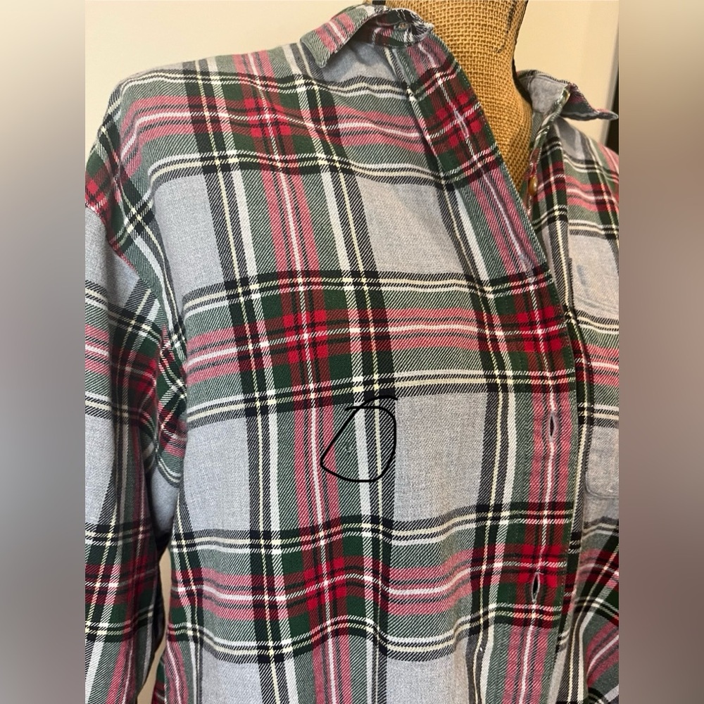 Vintage Eddie Bauer 100% Cotton Plaid Flannel Shirt 90s Grunge Size Large - Picture 10 of 10